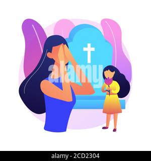 Widowed person abstract concept vector illustration. Stock Vector