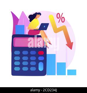 Calculating loss abstract concept vector illustration. Stock Vector