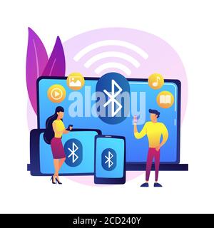 Wireless device connection abstract concept vector illustration. Stock Vector