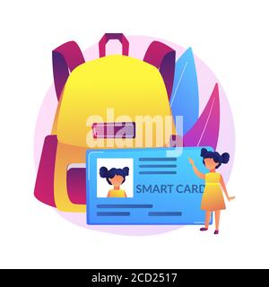 Smartcards for schools abstract concept vector illustration. Stock Vector