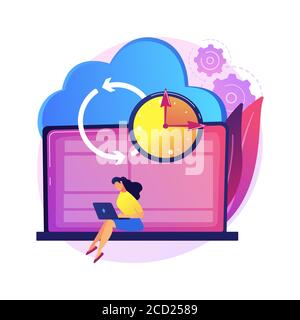 Automatic backup abstract concept vector illustration. Stock Vector