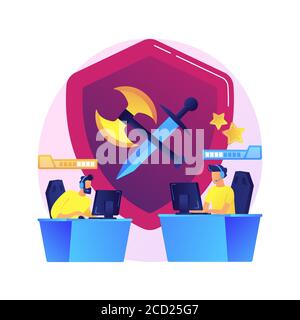 MMORPG abstract concept vector illustration. Stock Vector