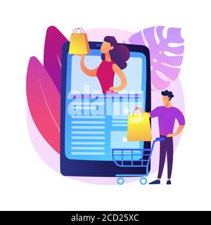 Shopping sprees video abstract concept vector illustration. Stock Vector