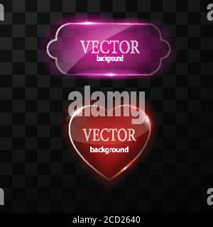Glass vector button plane. Easy editable background Stock Vector