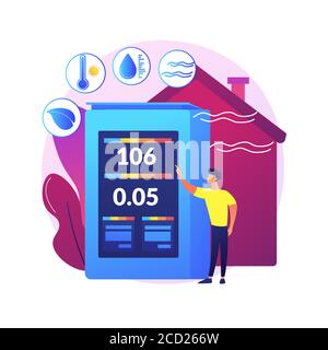 Air quality monitor abstract concept vector illustration. Stock Vector