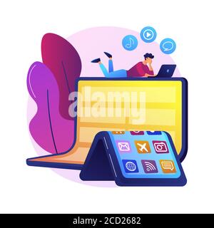 Bendable device technology abstract concept vector illustration. Stock Vector