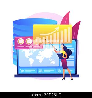 Dashboard service abstract concept vector illustration. Stock Vector