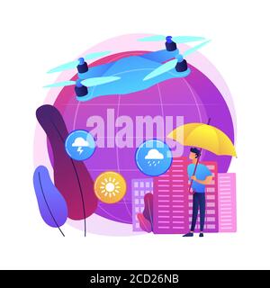 Meteorology drones abstract concept vector illustration. Stock Vector
