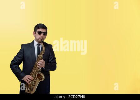 Man playing saxo Stock Photo