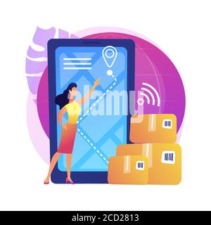 Smart delivery tracking abstract concept vector illustration. Stock Vector