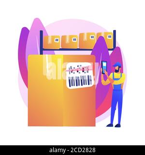 Barcode scanning abstract concept vector illustration. Stock Vector