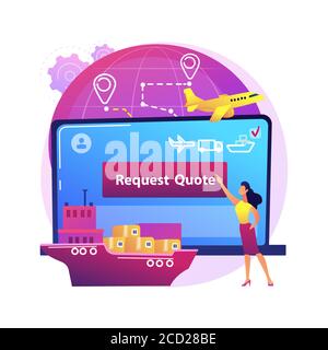 Freight quote request abstract concept vector illustration. Stock Vector