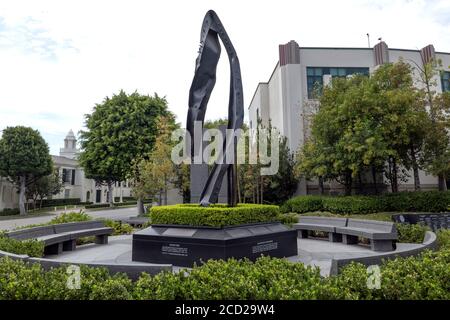 Beverly Hills, CA/USA - August 25, 2020: The 9 11 Memorial Garden in Bevery Hills that was opened September 11, 2011 as a tribute to those who lost th Stock Photo