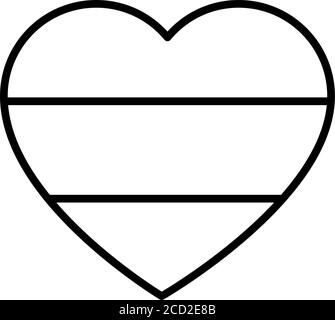heart with german flag design over white background, line style, vector illustration Stock Vector