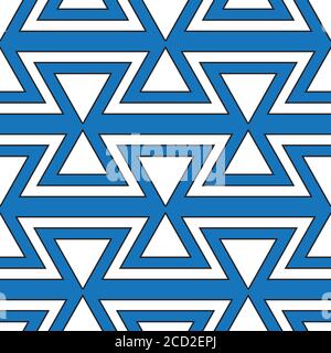 Seamless pattern with blue zigzag lines Stock Vector