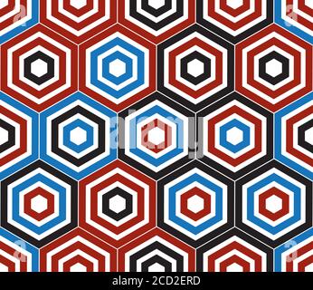 Seamless pattern with colored hexagons Stock Vector