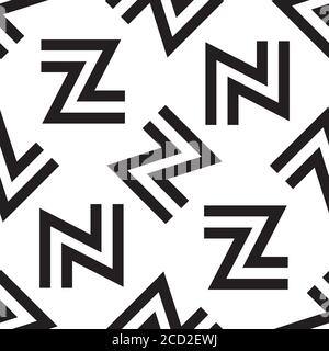 Seamless pattern with black letters N and Z Stock Vector
