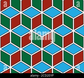 Seamless pattern with colored cube Stock Vector