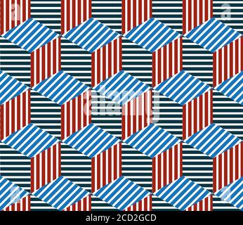 Seamless pattern with colored segments(cube) Stock Vector