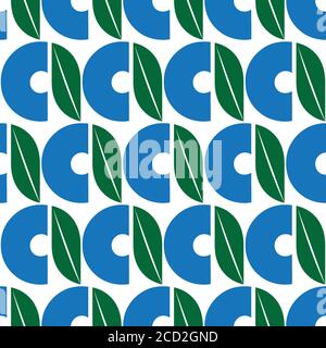 Seamless pattern with colored letter a and leaf Stock Vector