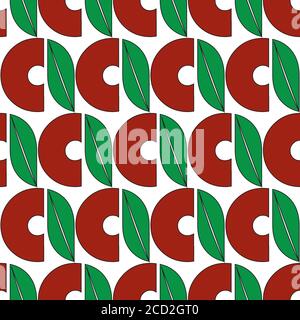 Seamless texture with colored letter a and leaf Stock Vector