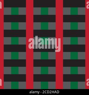 Pattern with interlacing black and red bands Stock Vector
