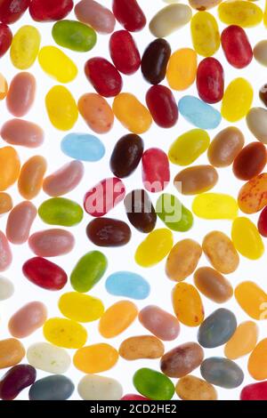 American Jelly Beans pattern on white background Stock Photo