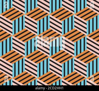 Seamless texture with colored segments(cube) Stock Vector