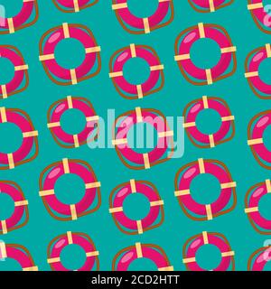 lifebuoy seamless pattern vector illustration background Stock Vector