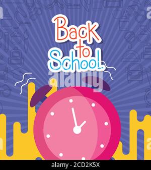 clock design, Back to school eduacation class lesson theme Vector illustration Stock Vector