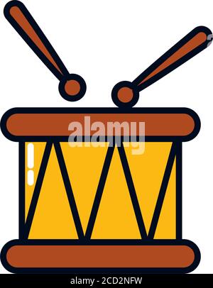 drum instrument icon over white background vector illustration Stock ...