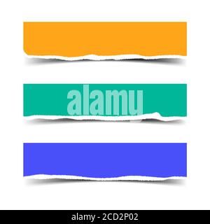 Vector torn paper banners with shadow and space for text Stock Vector