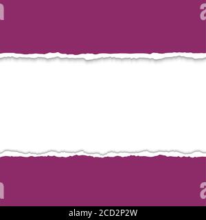Torn paper with ripped paper edges. Vector colorful torn paper background with white copyspace and ripped torn paper edges. Torn paper frame for text. Stock Vector