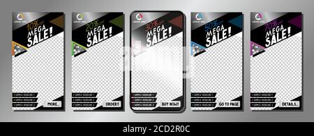 Social media advertisement - sale templates - vector illustration, 16:9 proportions Stock Vector