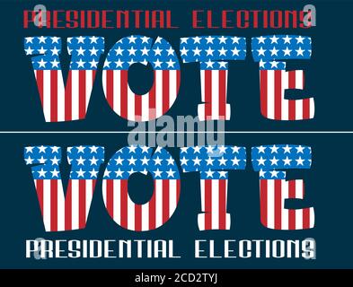 2020 United States of America Presidential election vote banner. Vector vote background for US presidential election Stock Vector