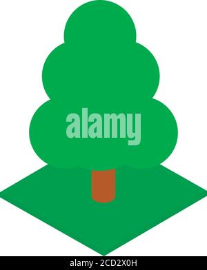 Tall tree icon, isometric style Stock Vector