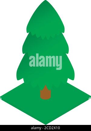 Conifer tree icon, isometric style Stock Vector