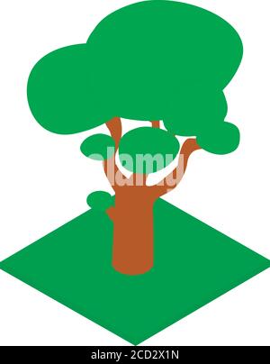 Big tree icon, isometric style Stock Vector