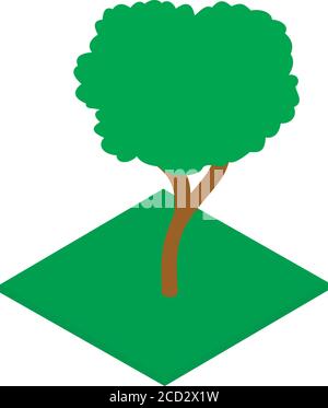 Walnut tree icon, isometric style Stock Vector