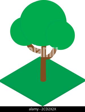 Deciduous tree icon, isometric style Stock Vector