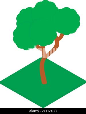 Summer tree icon, isometric style Stock Vector