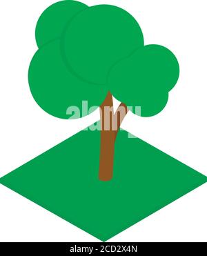 Spring tree icon, isometric style Stock Vector