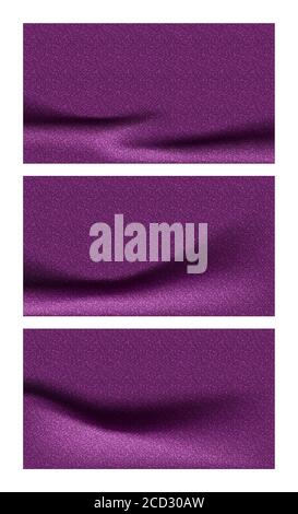 Purple wrinkled paper sheet cards set of background Stock Vector