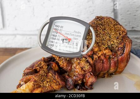 Free Stock Photo of Prime Rib Roast with Thermometer