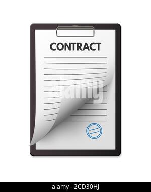 Contract agreement paper blank. Contract with seal and signature ...