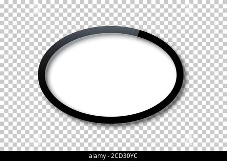 Vector oval frame isolated on transparent backdrop Stock Vector