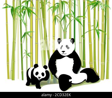 Mother Panda With Child Stock Vector Image Art Alamy