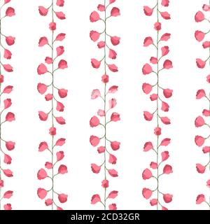 Sweet pea seamless pattern for fabric design. Vector romantic floral illustration. Repeat flower. Botanical wallpaper. Textile ornament. Stock Vector