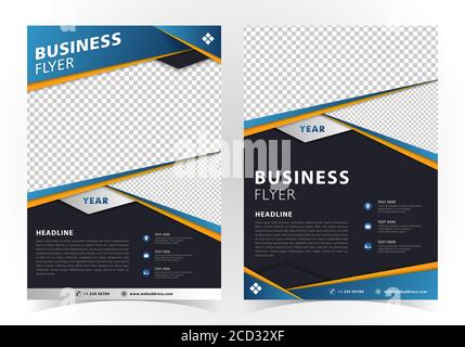 Flyer Design or brochure design modern layout, annual report, poster for A4 size abstract vector business cover template with Two Photo Space Stock Vector
