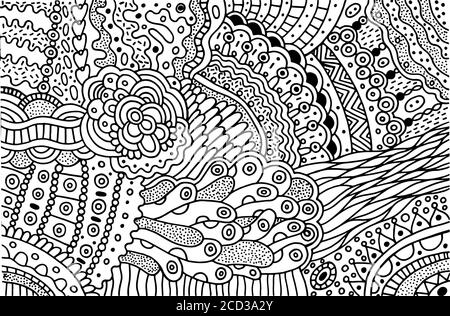 Abstract Pattern Organic Elements Coloring Page For Adults Doodle